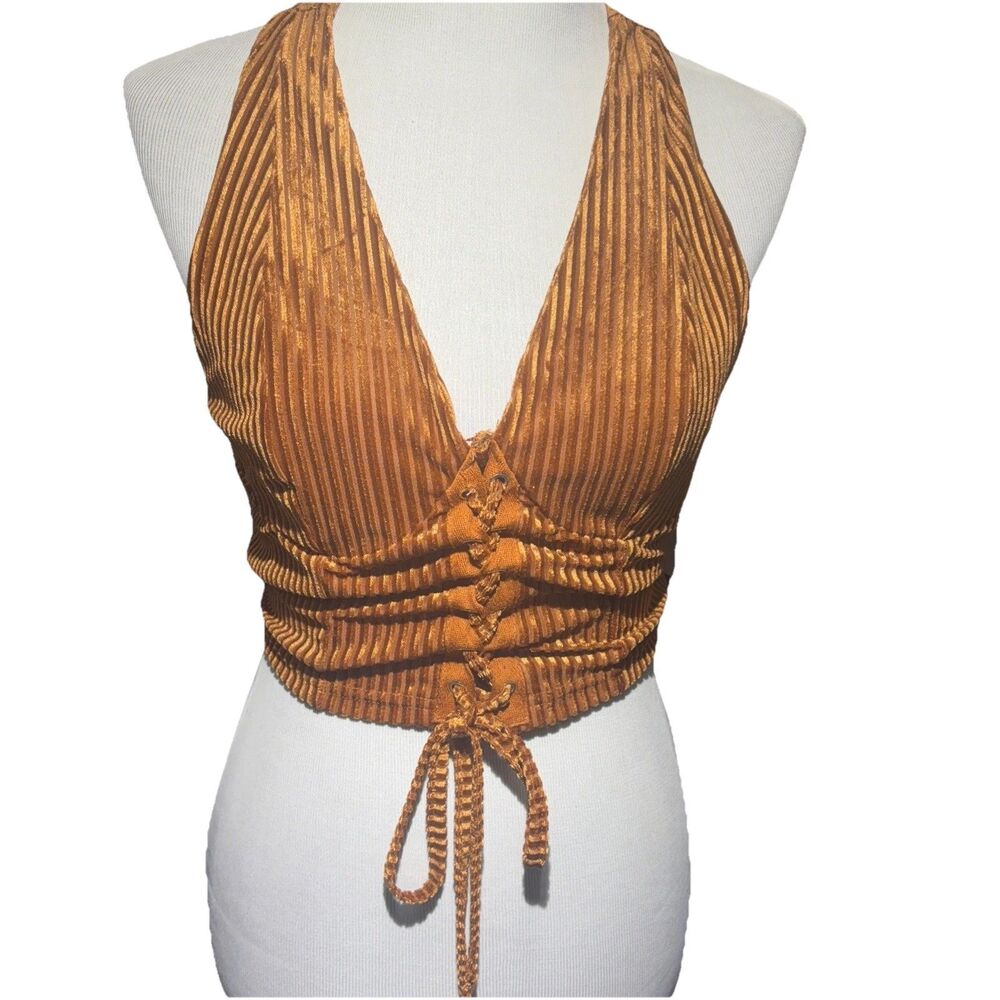 Medusa women’s rust roller halter top size medium